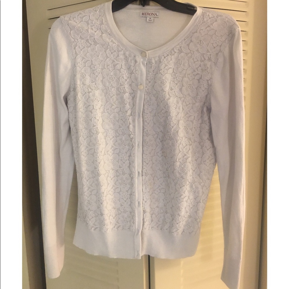 White lace sweater